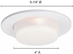 Jesco Lighting TM5505WH 5-Inch Recessed Light with White Dropped Glass Dish