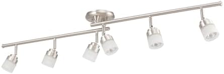 Globe Electric 59865 6-Light Foldable Track Light with Frosted Glass Shades