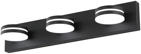 Bicrink 3-Light Matte Black Vanity Light with Rotating Head