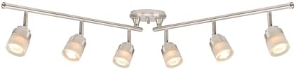 Globe Electric 59865 6-Light Foldable Track Light with Frosted Glass Shades