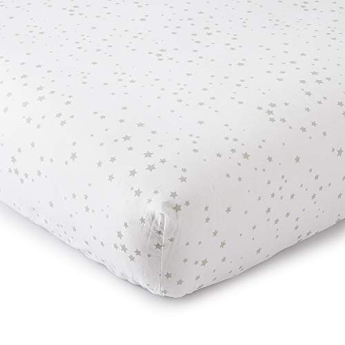 Levtex Baby Skylar Crib Fitted Sheet - Stars Grey White