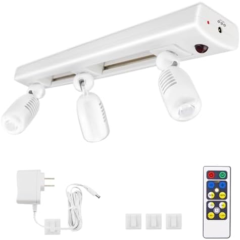 LUXSWAY 3-Head Dimmable Under Cabinet Track Light with Remote