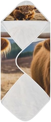 YETTASBIN Highland Cow Baby Towel Ultra Soft Absorbent Cotton