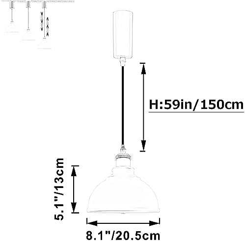 SKIVTGLAMP J Track Pendant Light Black Shade Adjustable Height