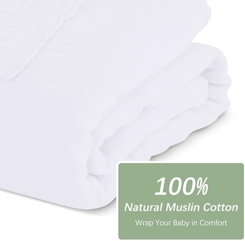 Sweet Dolphin Muslin Baby Bath Towels 2 Pack - 40x40 Inch 100 Cotton