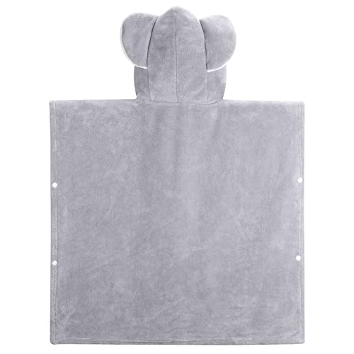 Bebamour Baby Bath Towel Set with Grey Elephant Design