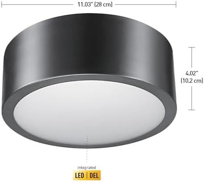 Globe Electric Edinburg LED Flush Mount Ceiling Light Black Iron Finish 1