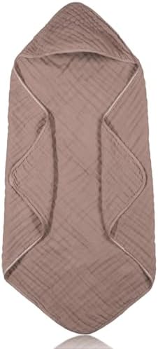 Peryiter Muslin Hooded Baby Towel 32x32 Inch Cotton Towel for Newborn