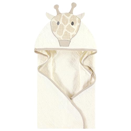 Hudson Baby Unisex Animal Face Hooded Towel Modern Giraffe One Size