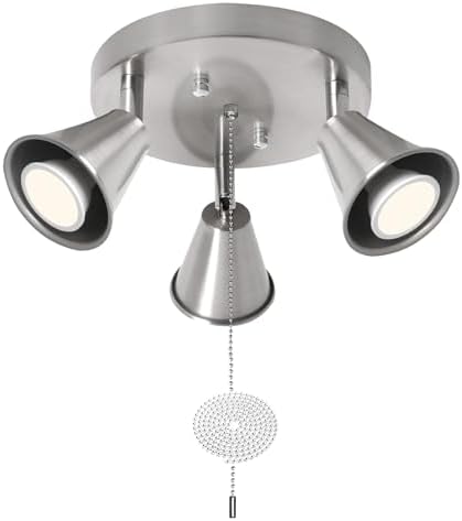 SEEBLEN 3-Light Track Ceiling Light with Pull Chain OnOff