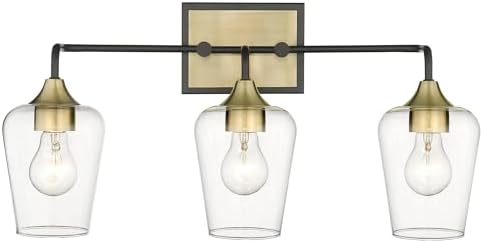Gladys Steel Black Gold 3 Light Vanity Wall Sconce