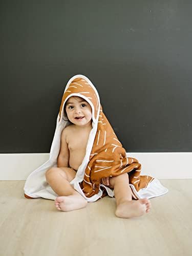 Mebie Baby Muslin Hooded Towel Mustard Mudcloth