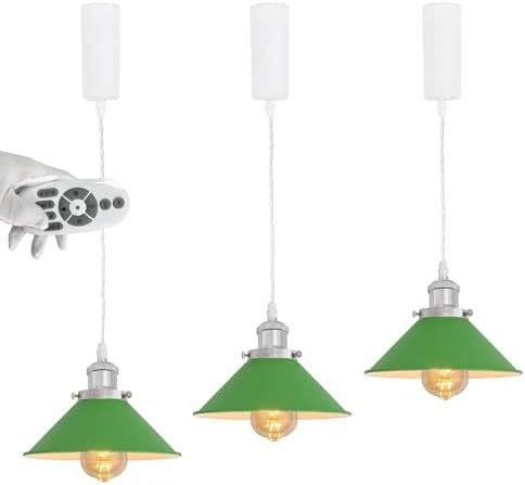 Adjustable Height H Track Pendant Light with Remote Control and Dimmable Bulbs