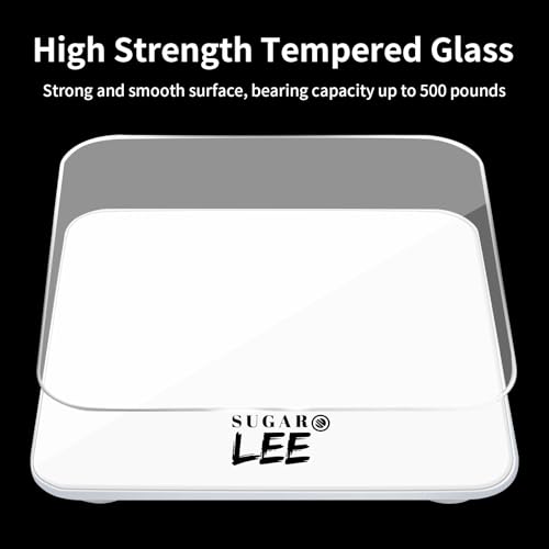 SugarLee Digital Bathroom Scale with Large LCD and 6mm Glass