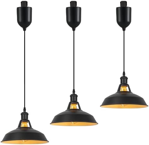 Adjustable Height Juno Track Pendant Lights Matte Black