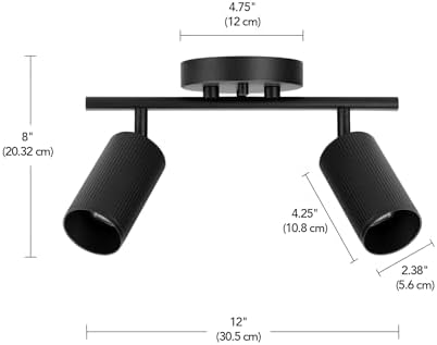Globe Electric 12 2-Light Track Lighting with Matte Black Shades