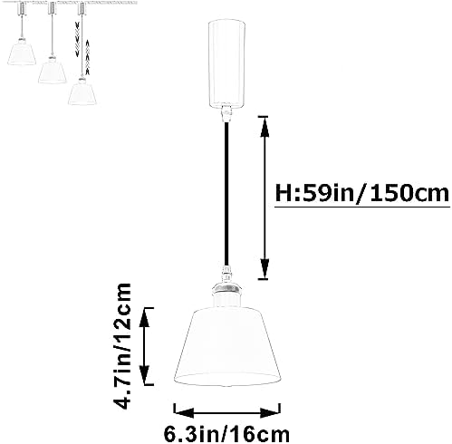 SKIVTGLAMP Remote Control Track Pendant Light with 3 LED Bulbs