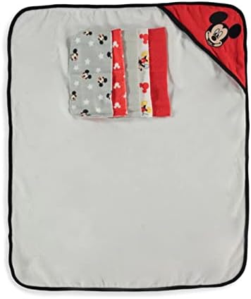 Cudlie Disney Baby Mickey Mouse Happy Face Hooded Towel Set 1