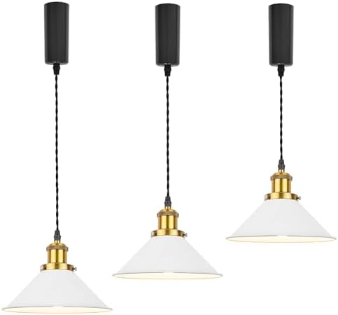 Adjustable Height Halo Track Pendant Light with E26 Socket