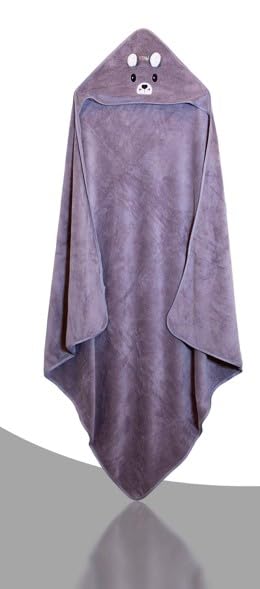 Iolys Hooded Baby Bath Towel 41x41 Large Grey