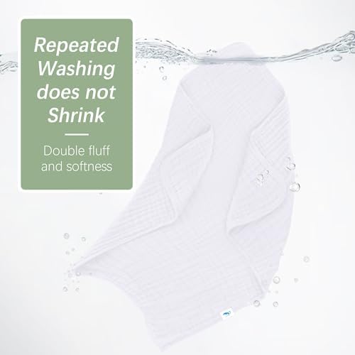 Sweet Dolphin Muslin Baby Bath Towels 2 Pack - 40x40 Inch 100 Cotton