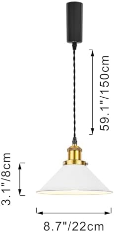 Adjustable Height Halo Track Pendant Light with E26 Socket