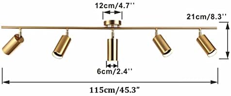 KCO 5-Light LED Track Lighting Kit Brushed Brass 1