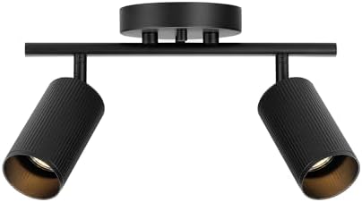 Globe Electric 12 2-Light Track Lighting with Matte Black Shades