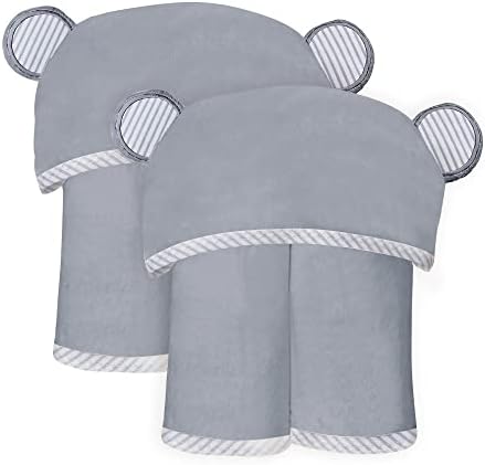 SWEET DOLPHIN Hooded Baby Towel 2 Pack - Grey