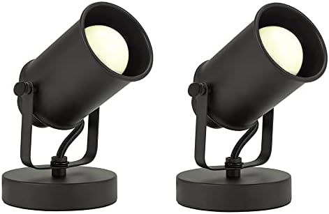 LiveMAX Adjustable Black Wall Lamp with Plug Pack of 2