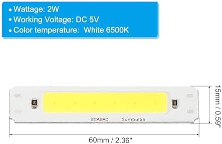PATIKIL 2W DC 5V LED Chip Bulb 4 Pack
