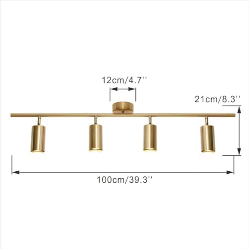 KCO 4-Light Gold LED Track Light Kit Brushed Brass