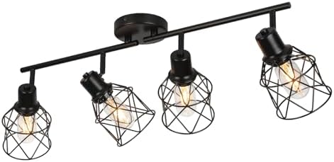 WILON 4-Light Track Ceiling Spot Light with Rotatable Arms and Industrial Design