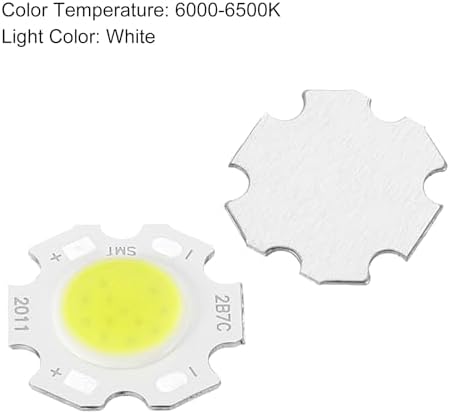 MECCANIXITY COB LED 20mm 7W White Light Chip Beads Pack of 5