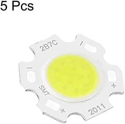 MECCANIXITY COB LED 20mm 7W White Light Chip Beads Pack of 5