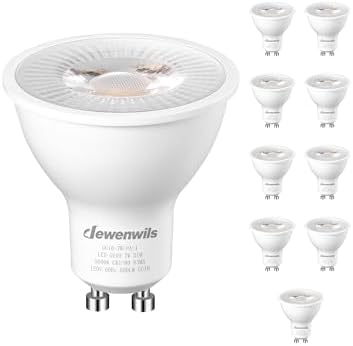DEWENWILS 10-Pack Dimmable GU10 LED Bulbs 5000K 7W 500LM