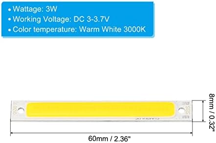 PATIKIL 3W DC LED Chip Bulb 3000K 3 Pack