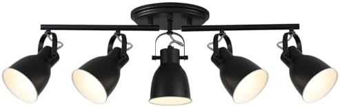 KEESFU 5 Light Track Lighting Fixtures Ceiling Black Modern