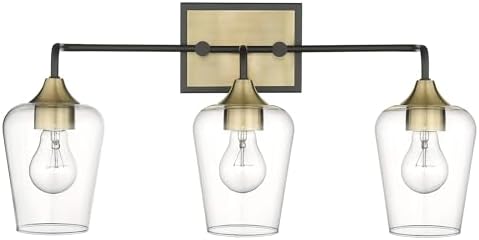 Gladys Steel Black Gold 3 Light Vanity Wall Sconce