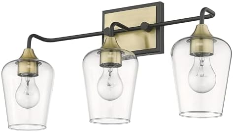 Gladys Steel Black Gold 3 Light Vanity Wall Sconce