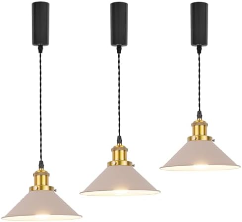Adjustable Height Juno Track Pendant Lights in Antique Brass