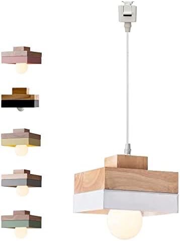Dimmable Wood Handle Pendant Light 32 Ft Macaron White 1