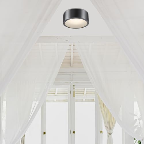 Globe Electric Edinburg LED Flush Mount Ceiling Light Black Iron Finish 1