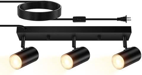 AUQUEE 3 Light Track Lighting Kit Black