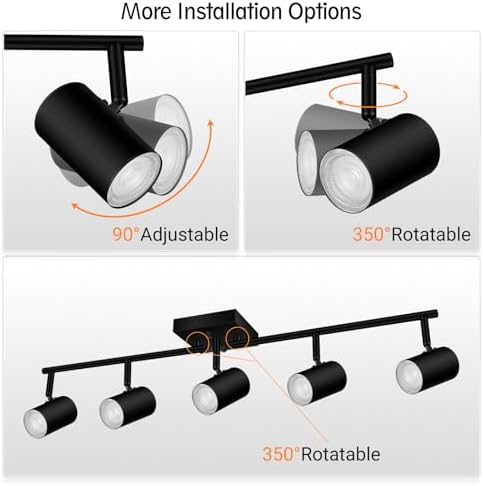 BoostArea 5-Light Track Lighting Kit for Kitchen and Living Room