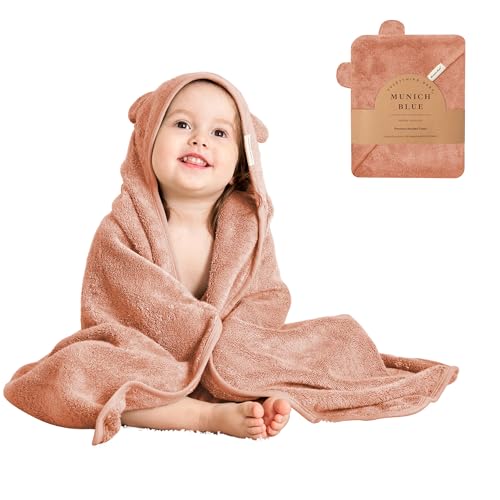 Munich Blue Toddler Bath Towel with Bear Ears