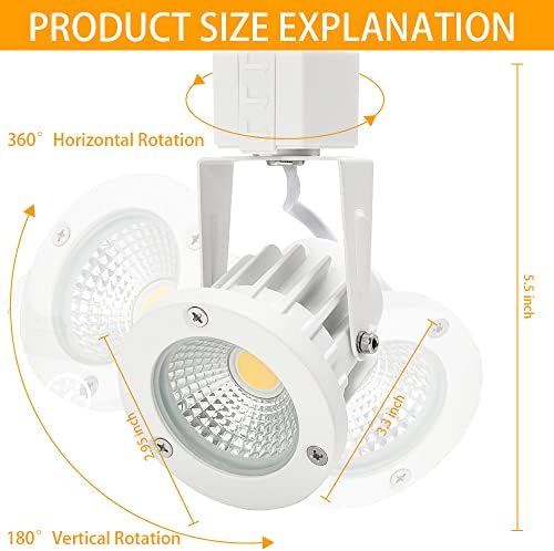 EAGLOD 15W Dimmable LED Track Light Heads - 10Pack