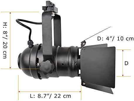 JLUMI TRK9000 Track Light Head with Flippers Black Frost Finish 1