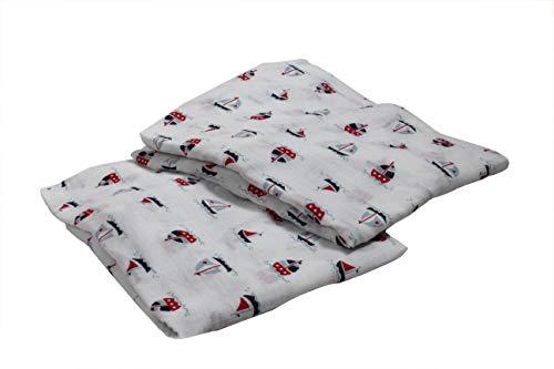 Bacati Little Sailor 100 Cotton Muslin Crib Sheets 1