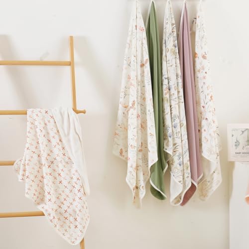 GRSSDER Baby Hooded Towel 2 Pack for Newborn